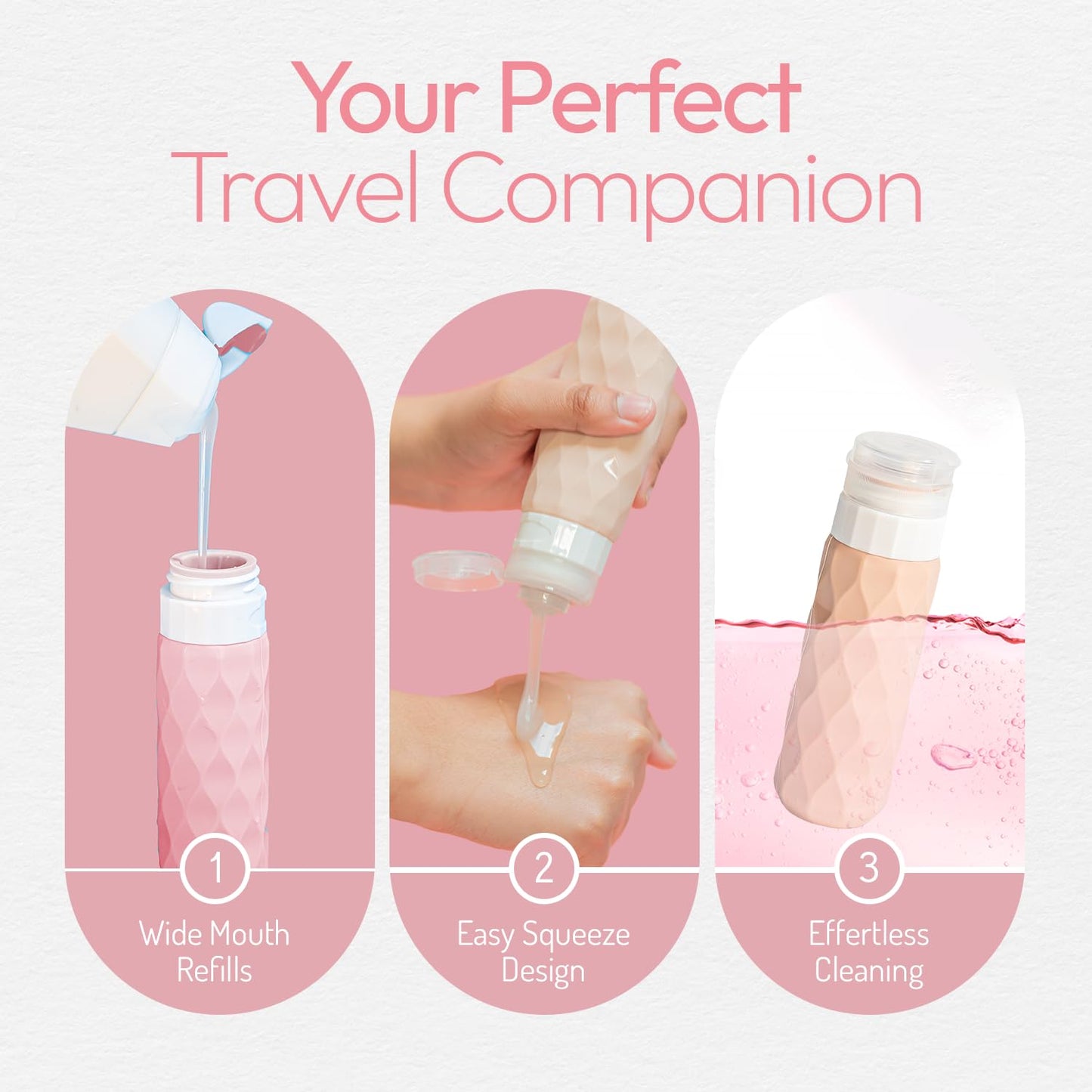 Silicone Travel Bottles Apricot