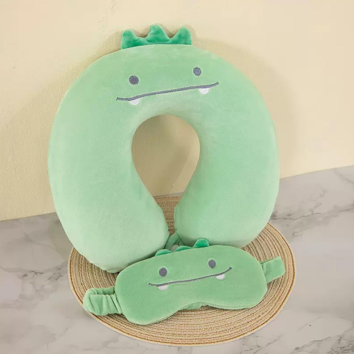 Travel Pillow Kids green dinosaur