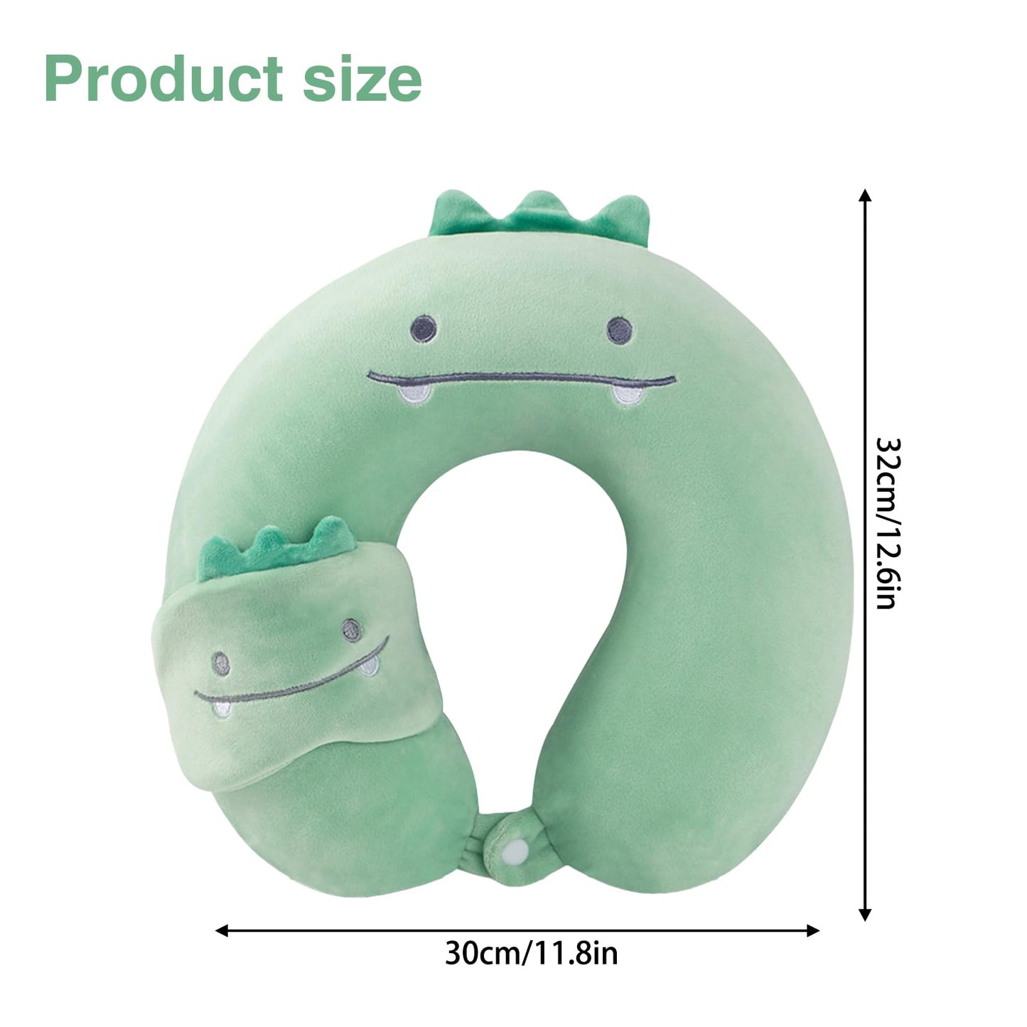 Travel Pillow Kids green dinosaur