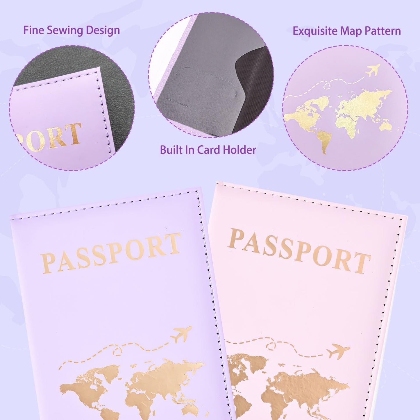 Passport Holder Pink Purple