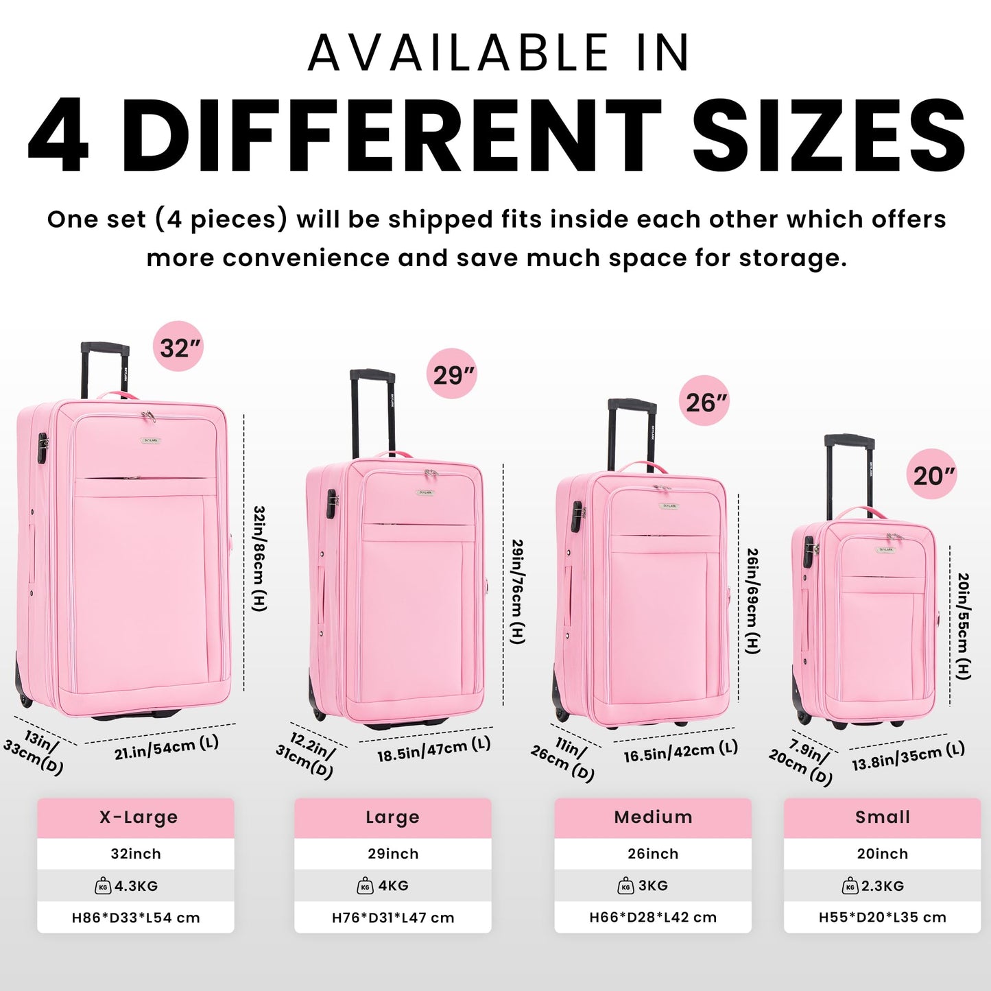 Extra Large Suitcase Pink