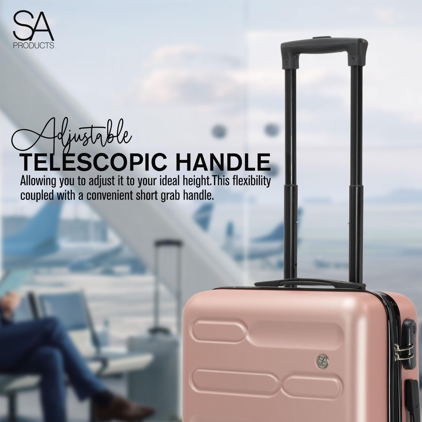 Set Travel Suitcases Rose Gold