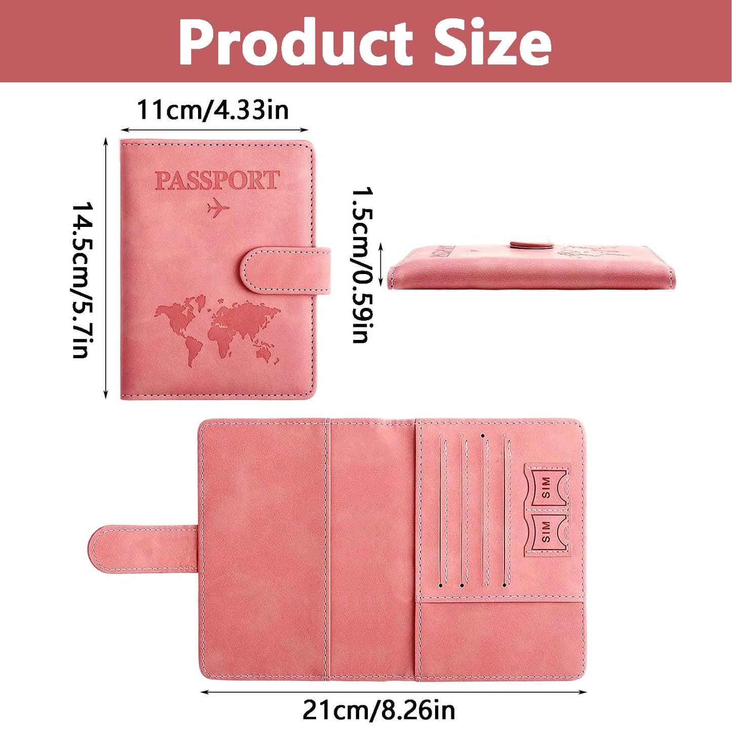 Passport Travel Wallet Pink