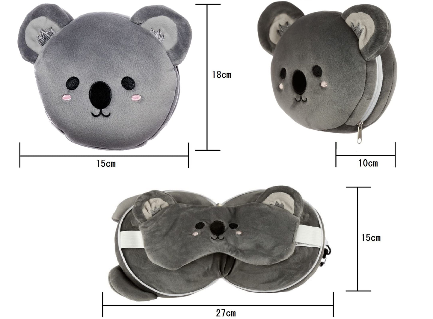 Koala Round Plush Travel Pillow