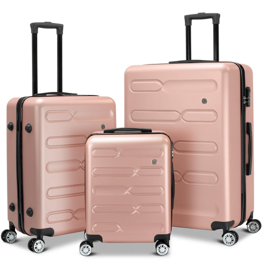 Set Travel Suitcases Rose Gold