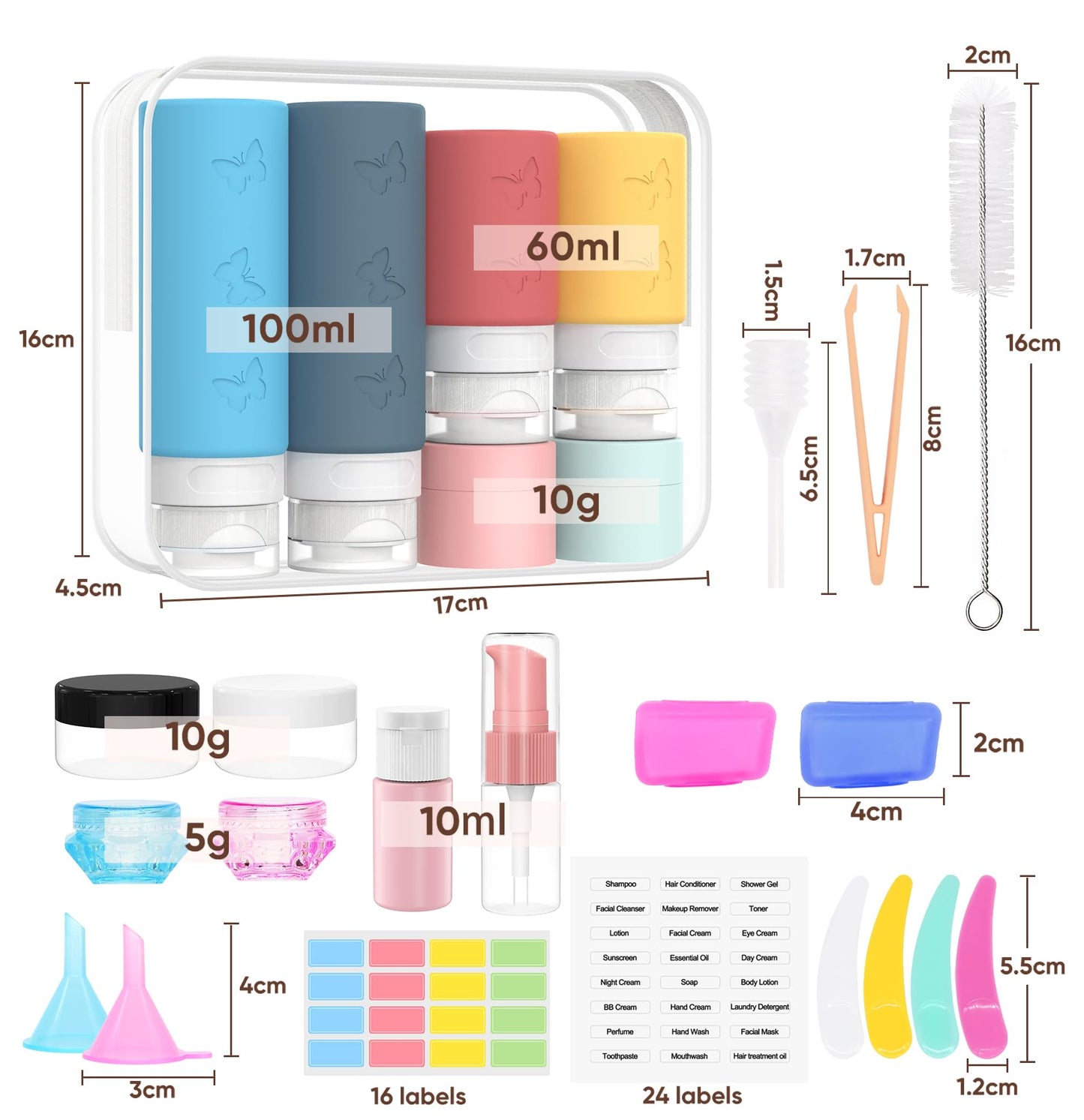 Travel Bottles Set Refillable