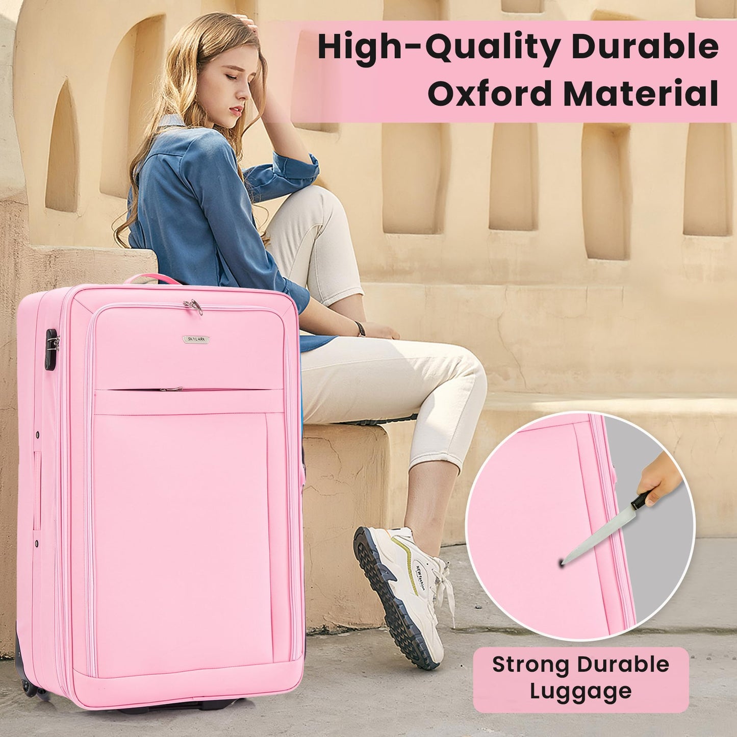 Extra Large Suitcase Pink