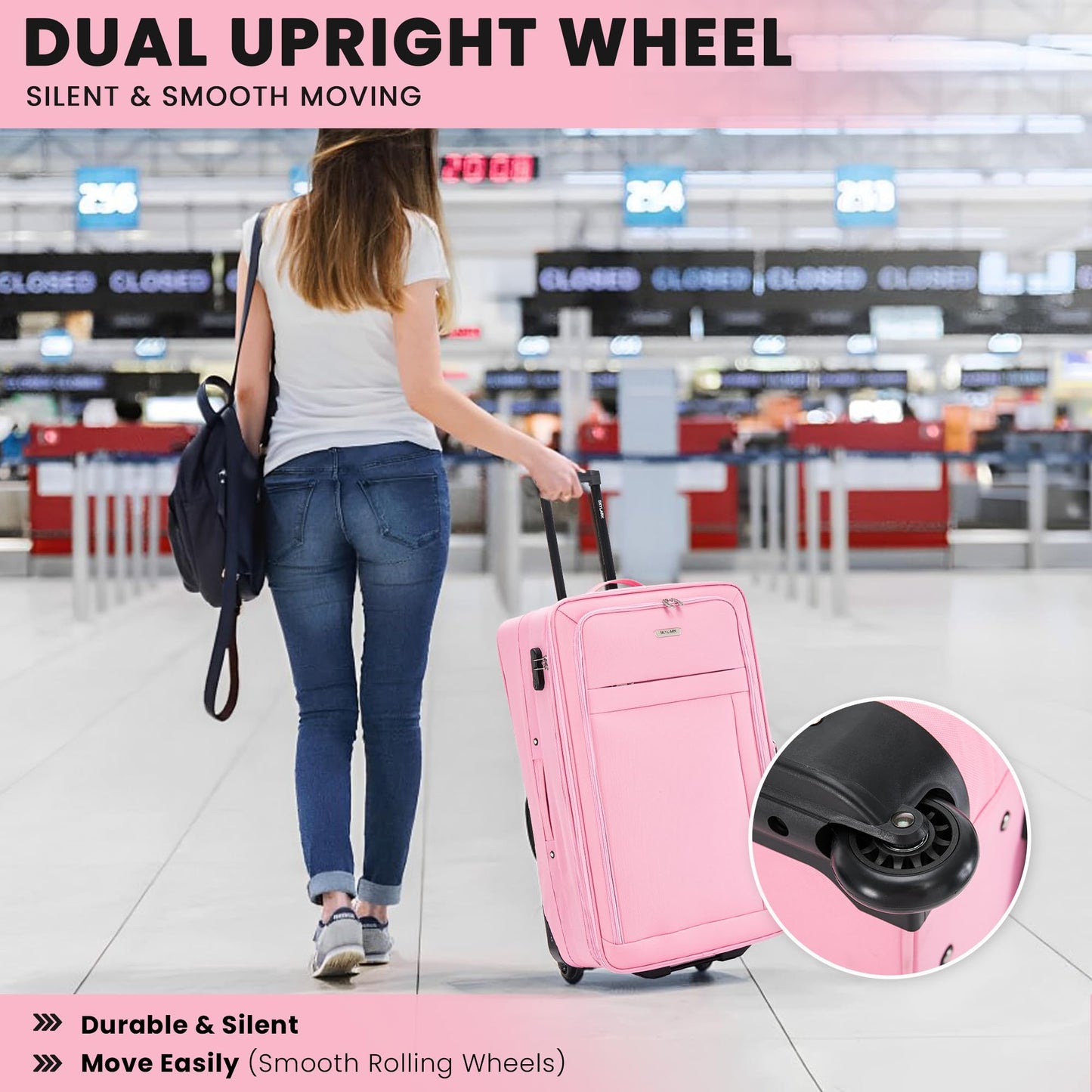 Extra Large Suitcase Pink