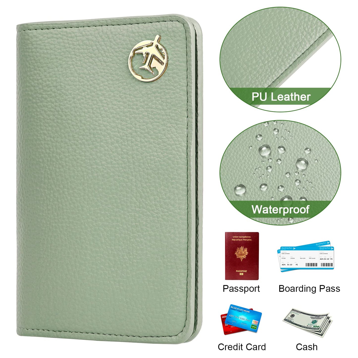 Leather Passport Wallet Green