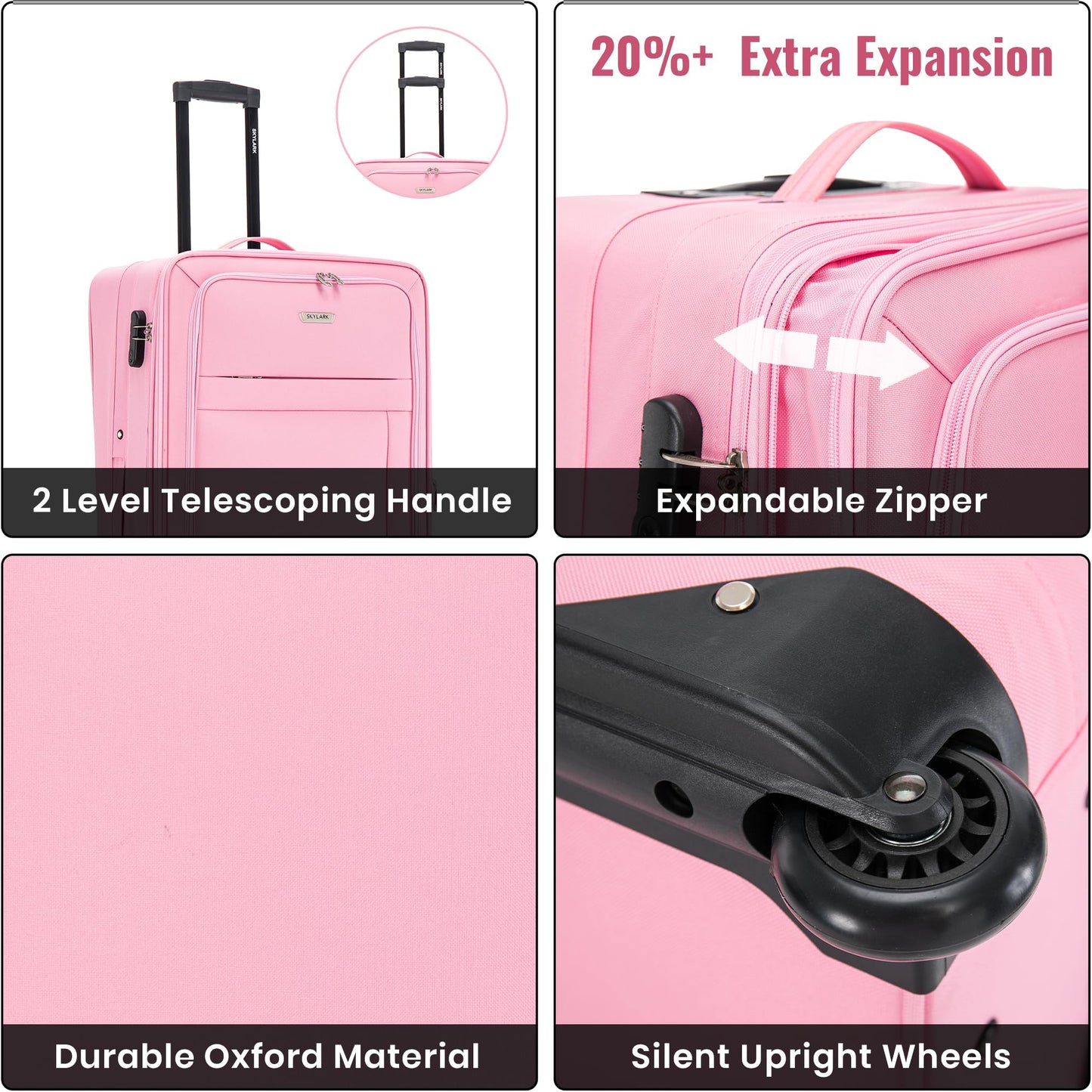 Extra Large Suitcase Pink