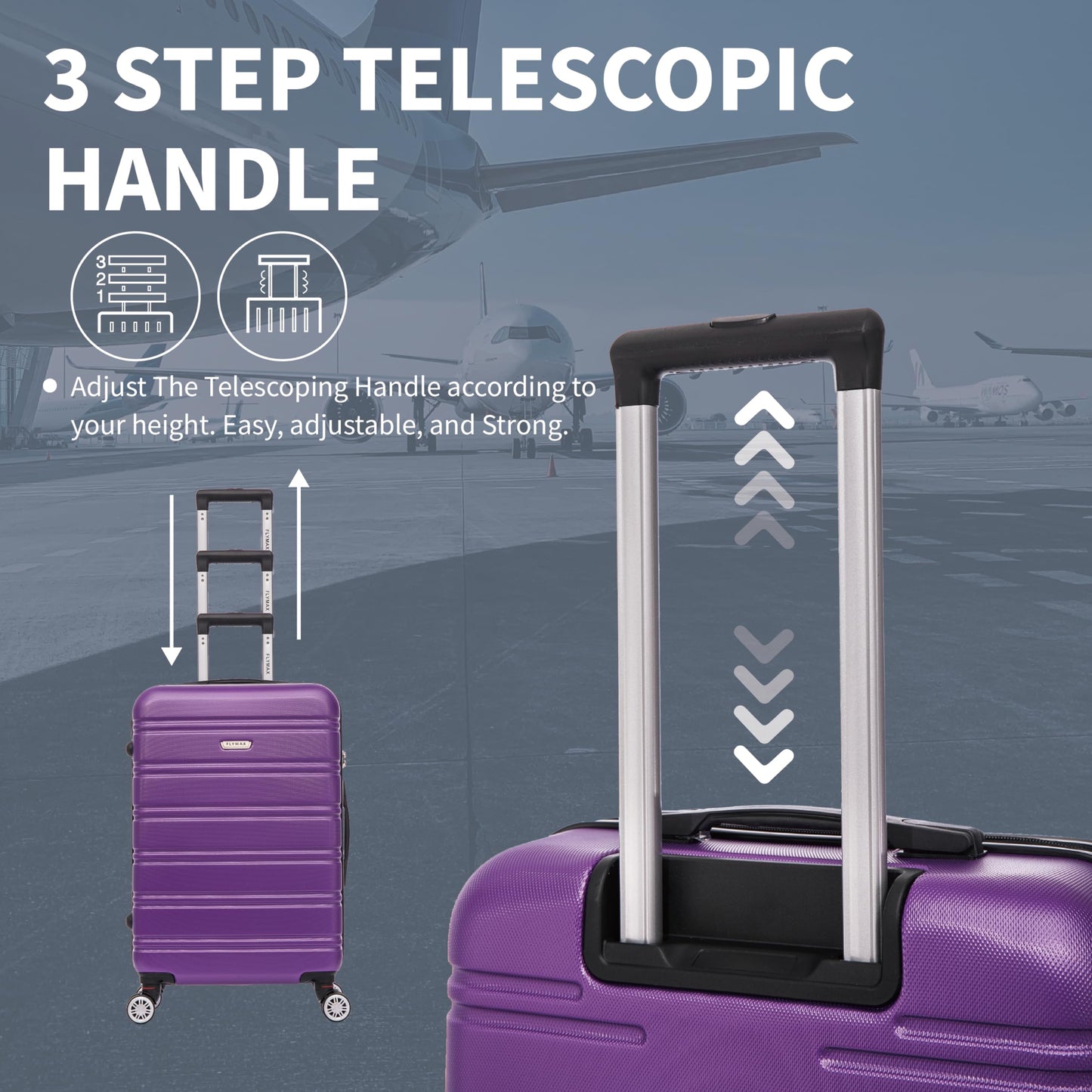 Travel Suitcases Purple