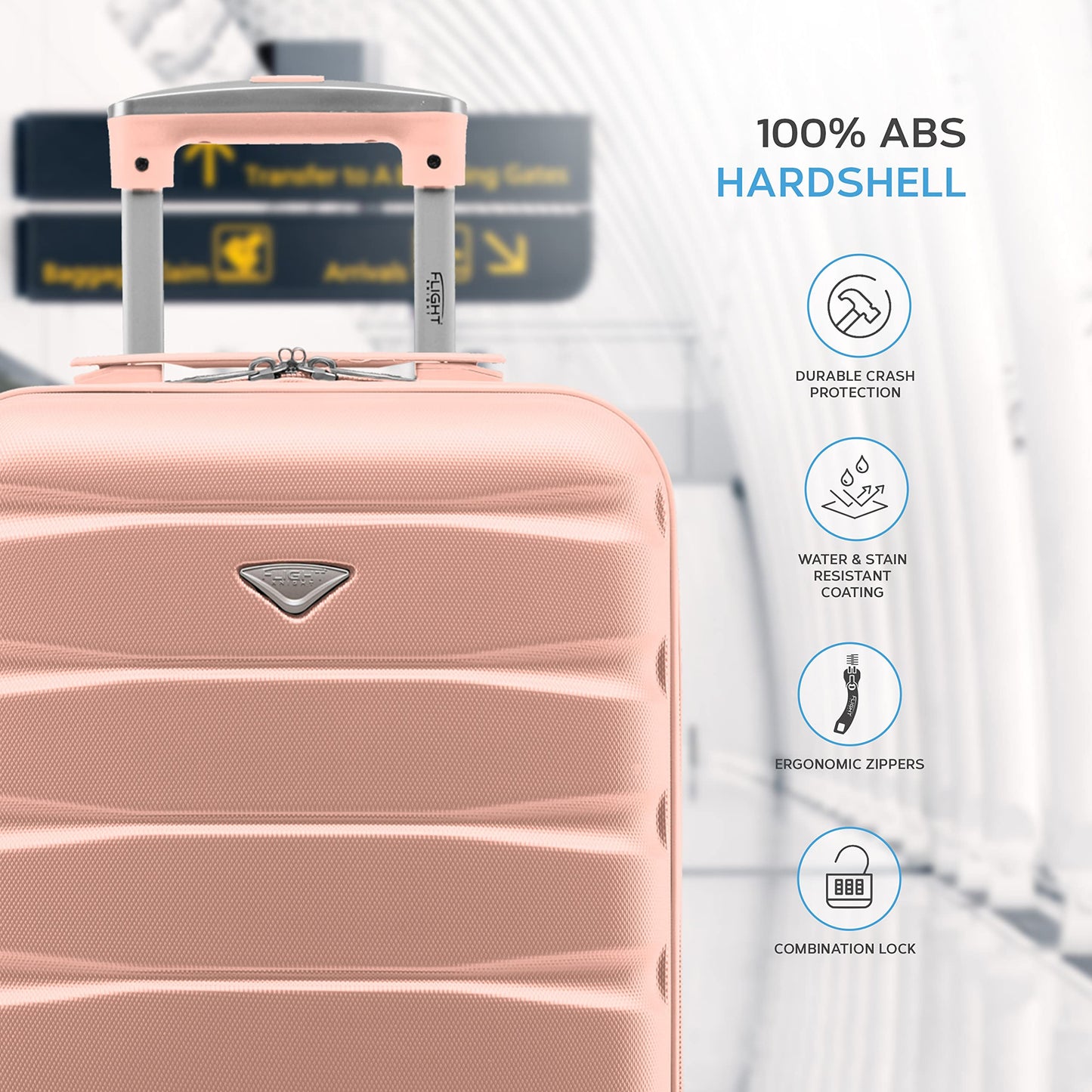 Lightweight Travel Suitcases Rose