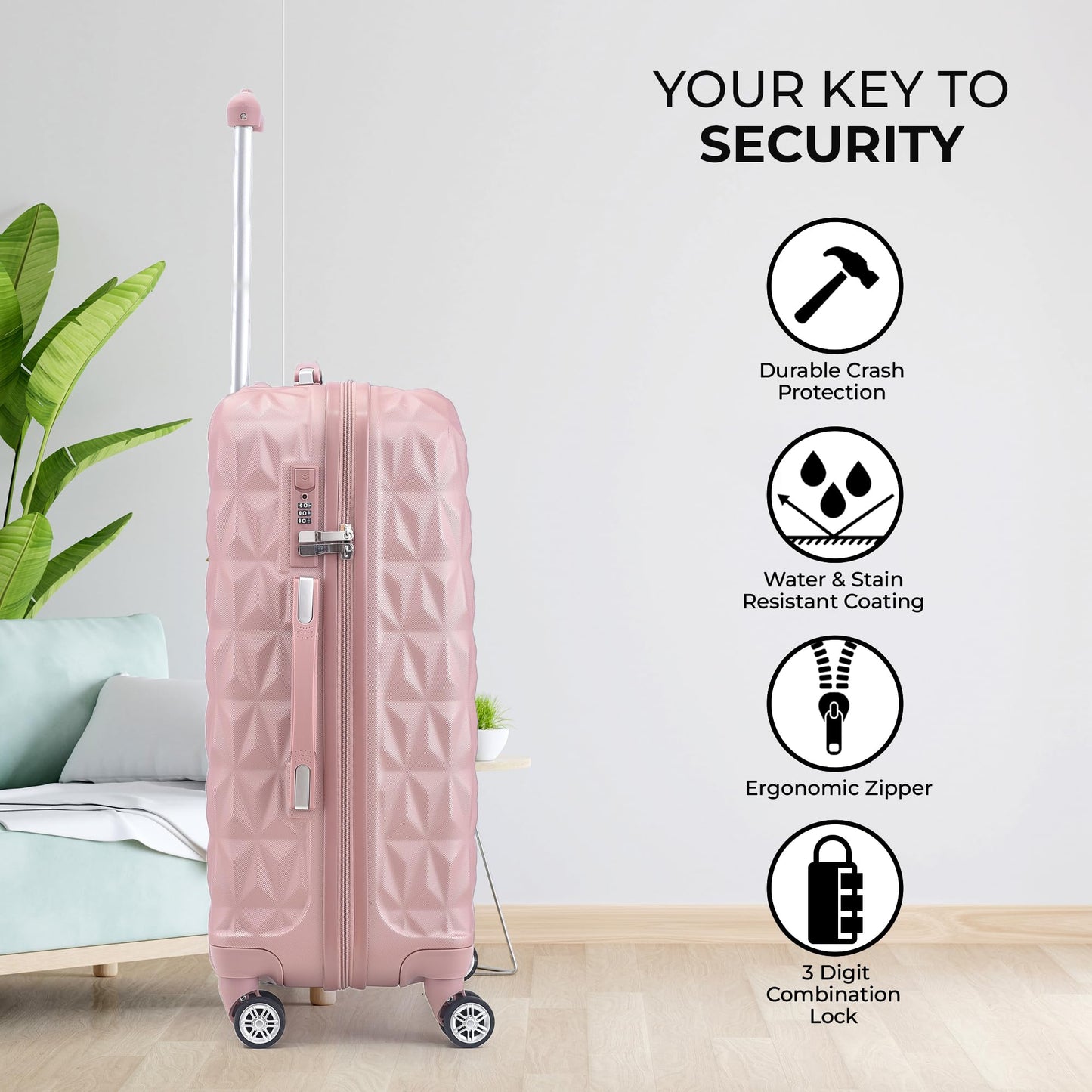 Travel Suitcases Lightweight Rose