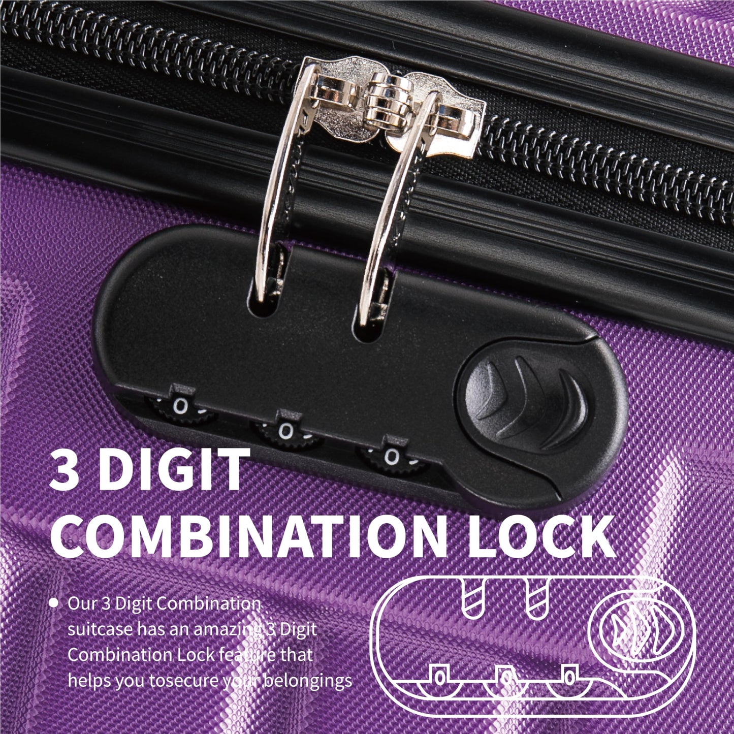 Suitcase Super Lightweight Purple