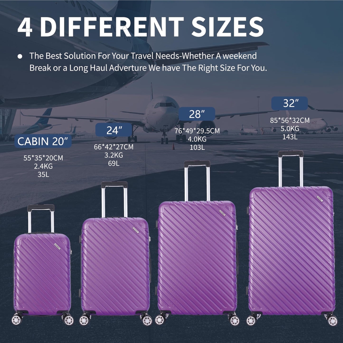 Suitcase Super Lightweight Purple