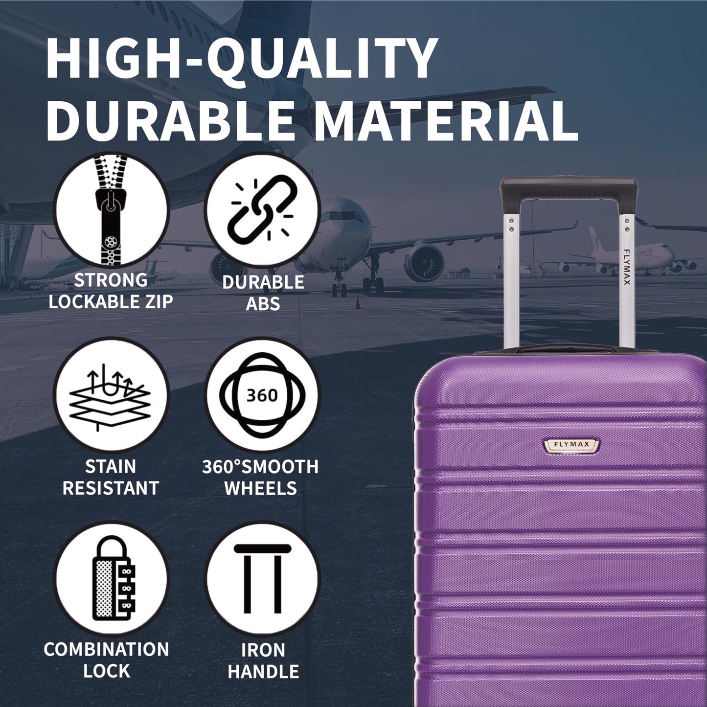 Travel Suitcases Purple